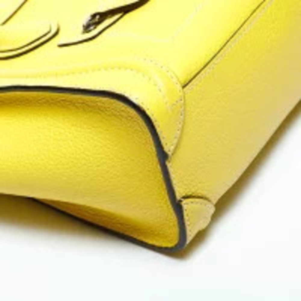 Celine Luggage Leather Handbag Yellow - Picture 6 of 13